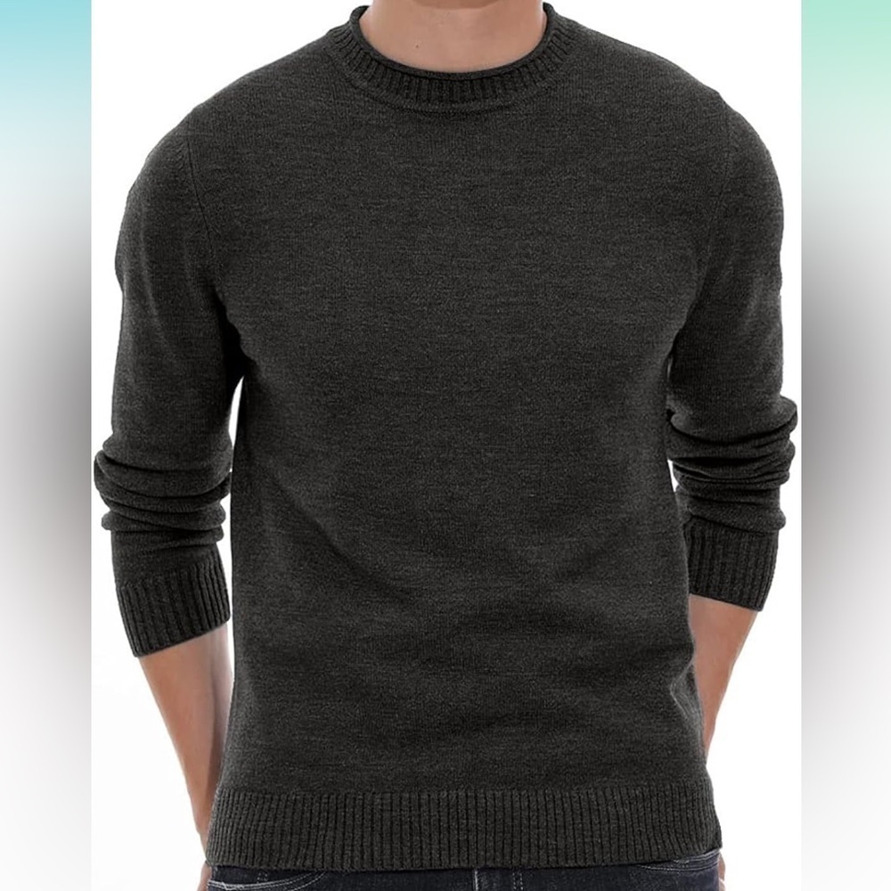Sailwind Men's Crewneck Sweater Soft Casual Classic Pullover with Ribbing Edge L